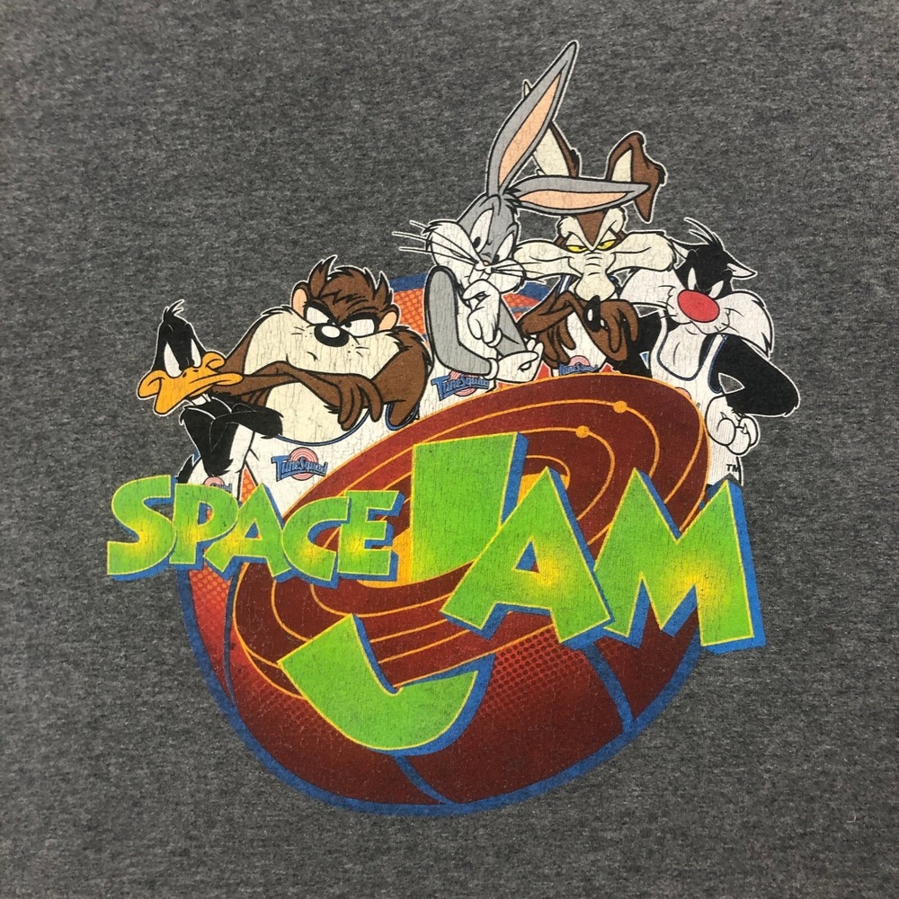 Space Jam T-Shirt Looney Tunes Characters Graphic‎ Tee Cartoon Movie Medium
